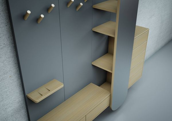 Detailní pohled na předsíňovou skříň VENTUM